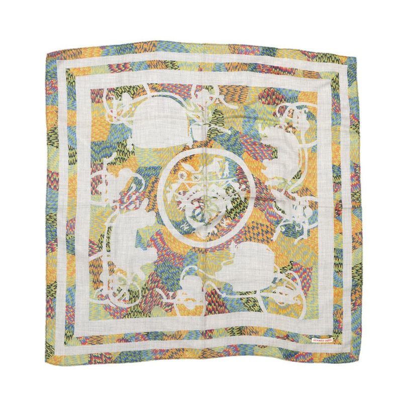 エルメス カレ90 京都マーブル エクスリブリス EX-LIBRIS HERMES カシミヤ スカーフ 2021年秋冬