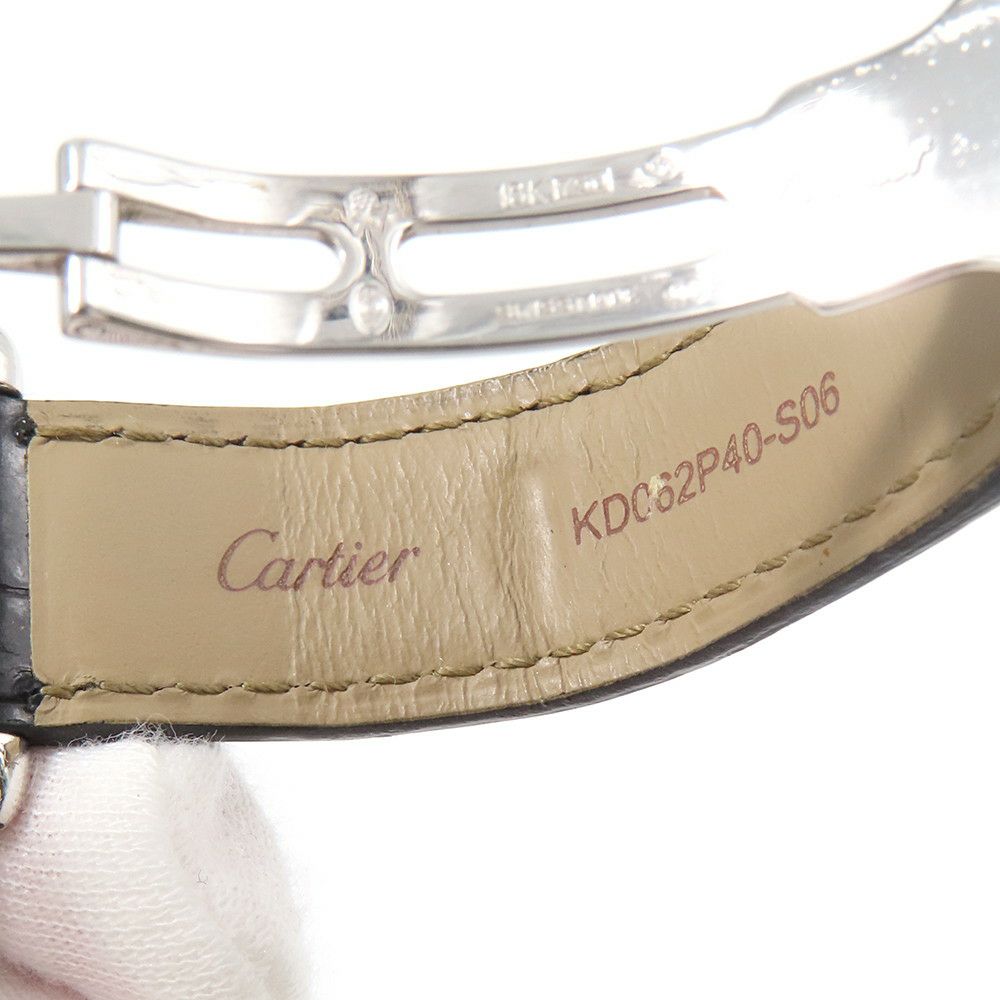 カルティエ タンク オビュ LM K18WG ホワイトゴールド ダイヤベゼル WB800551 Cartier 腕時計 シルバー文字盤