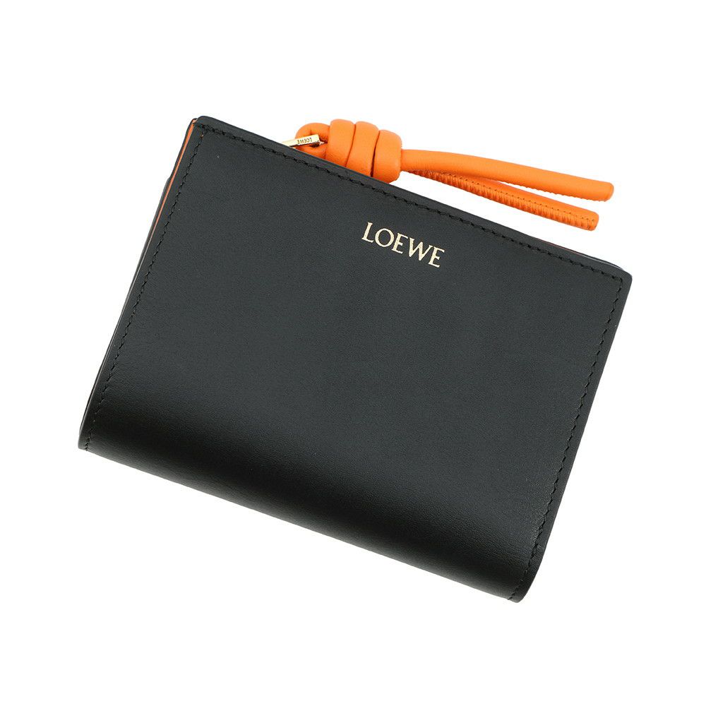 ロエベ 二つ折り財布 ノット コンパクトウォレット シャイニーナパ