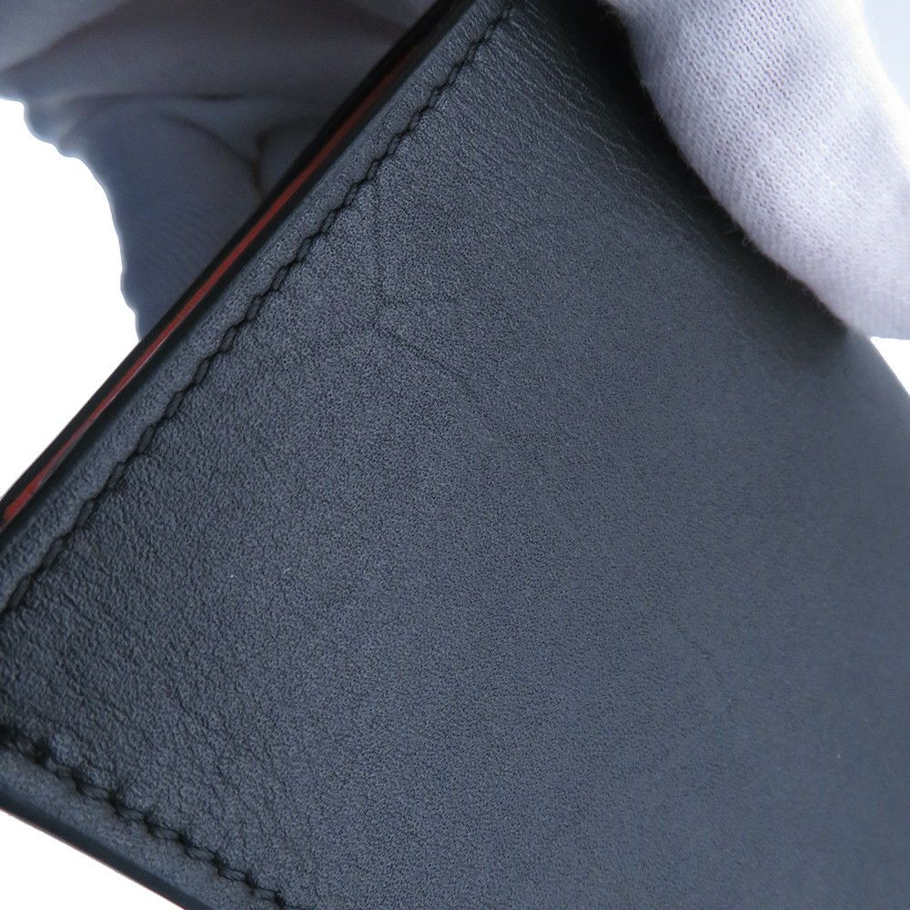 ロエベ 二つ折り財布 ノット コンパクトウォレット シャイニーナパカーフレザー CEM1NCWX01 LOEWE 財布 バイカラー 黒
