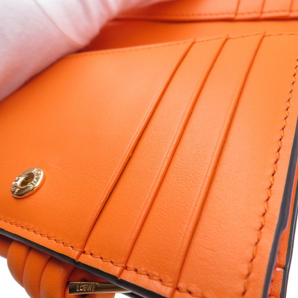 ロエベ 二つ折り財布 ノット コンパクトウォレット シャイニーナパカーフレザー CEM1NCWX01 LOEWE 財布 バイカラー 黒