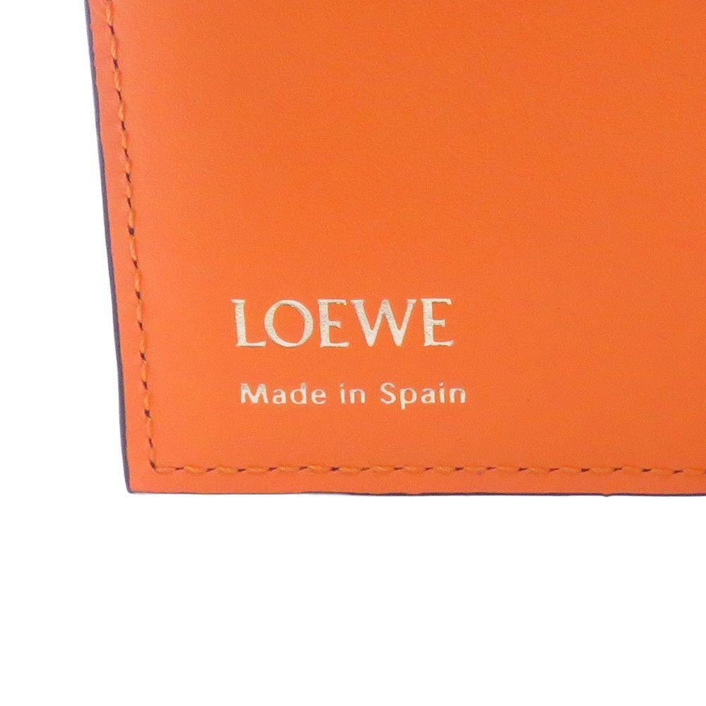 ロエベ 二つ折り財布 ノット コンパクトウォレット シャイニーナパカーフレザー CEM1NCWX01 LOEWE 財布 バイカラー 黒