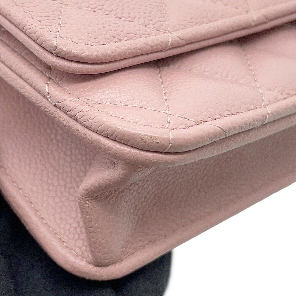 シャネル チェーンウォレット マトラッセ ココマーク ハートチェーン キャビアスキン AP3201 CHANEL