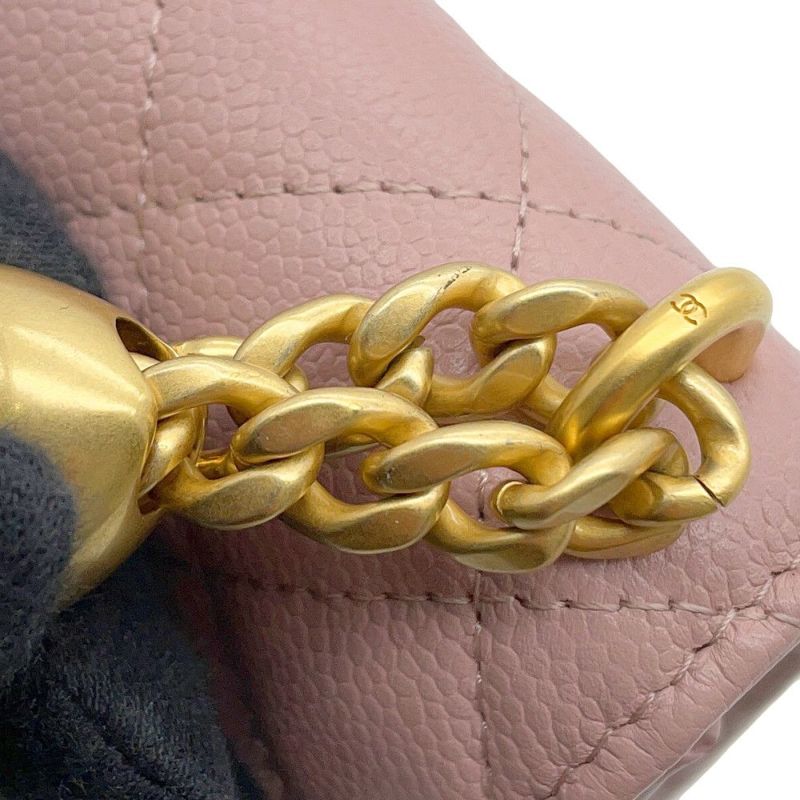 シャネル チェーンウォレット マトラッセ ココマーク ハートチェーン キャビアスキン AP3201 CHANEL