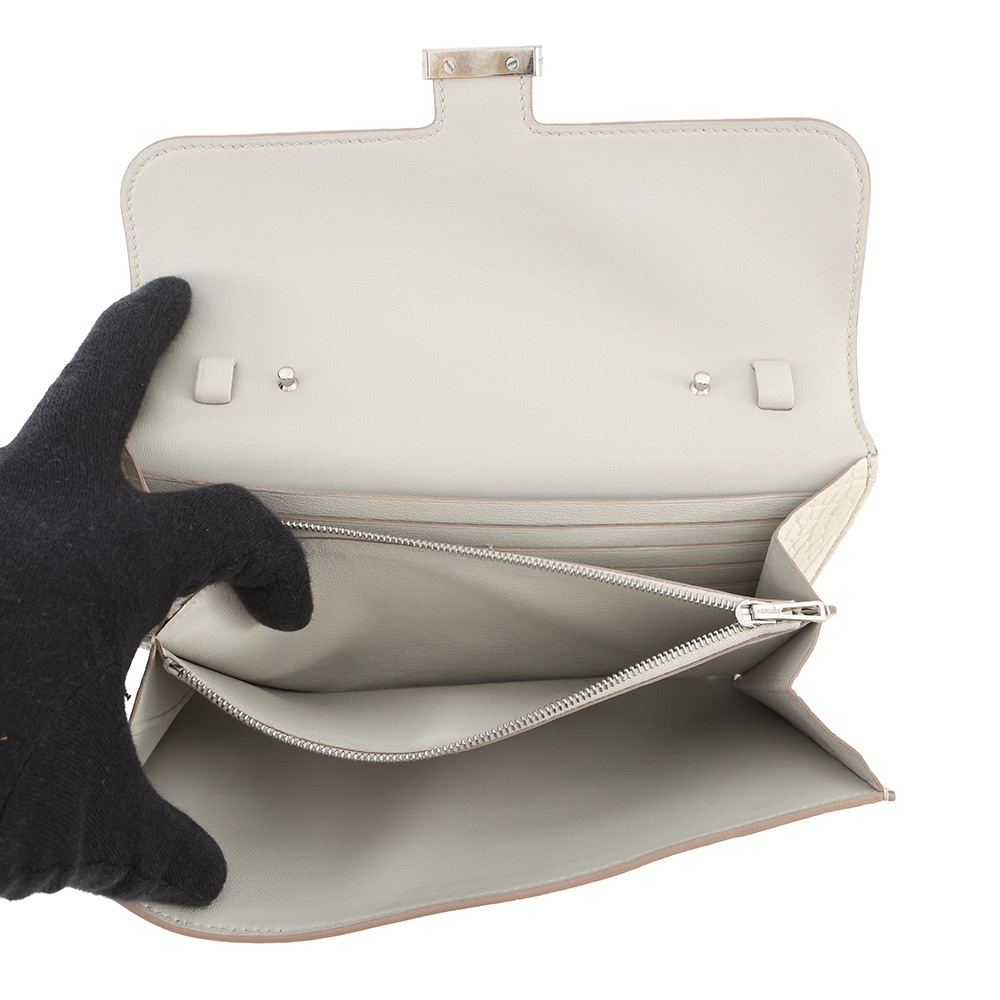エルメス 長財布 コンスタンス トゥーゴー ロング ベトン/シルバー金具 アリゲーターマット U刻印