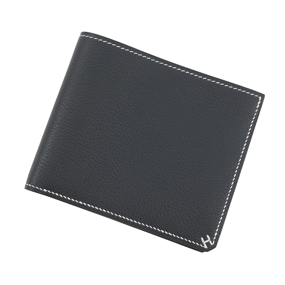 エルメス 二つ折り財布 セリエ コンパクト Sellier H グリミスティ/シルバー金具 エバーカラー W刻印