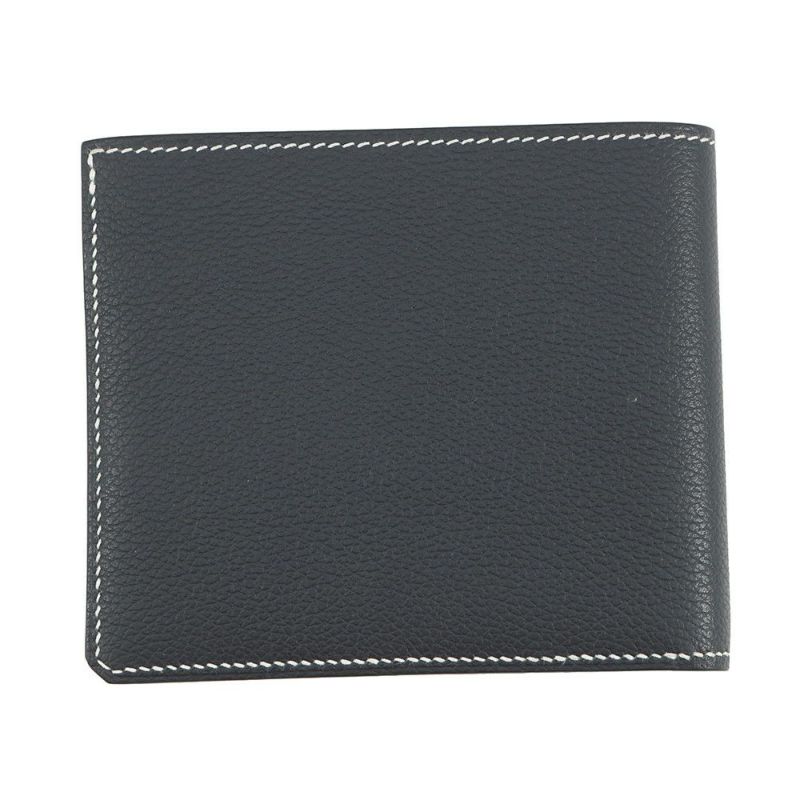 エルメス 二つ折り財布 セリエ コンパクト Sellier H グリミスティ/シルバー金具 エバーカラー W刻印