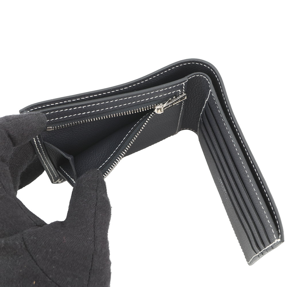エルメス 二つ折り財布 セリエ コンパクト Sellier H グリミスティ/シルバー金具 エバーカラー W刻印