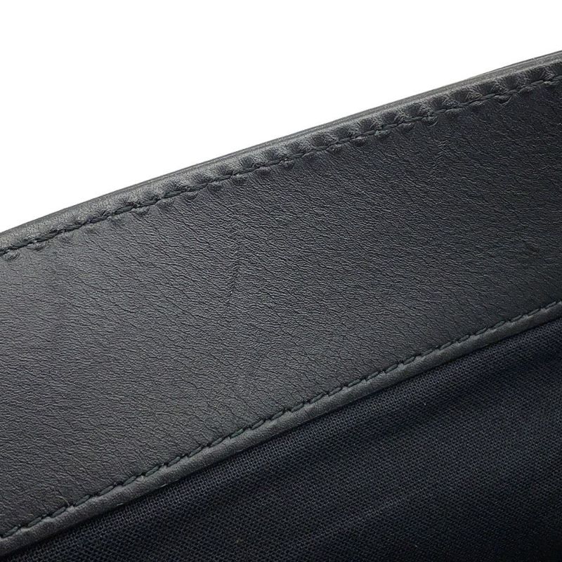 バレンシアガ トートバッグ ネイビートート レザー/キャンバス 374767 BALENCIAGA 黒 白