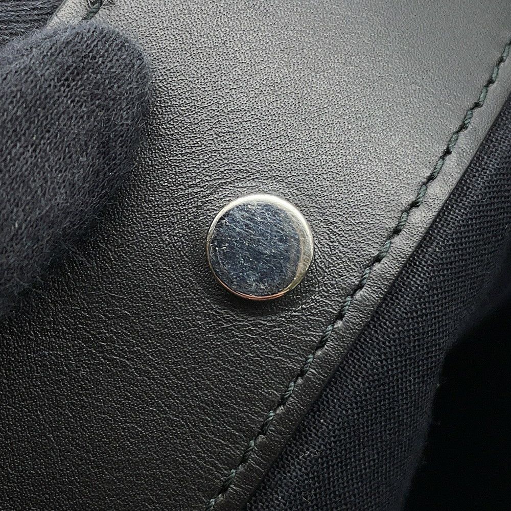 バレンシアガ トートバッグ ネイビートート レザー/キャンバス 374767 BALENCIAGA 黒 白