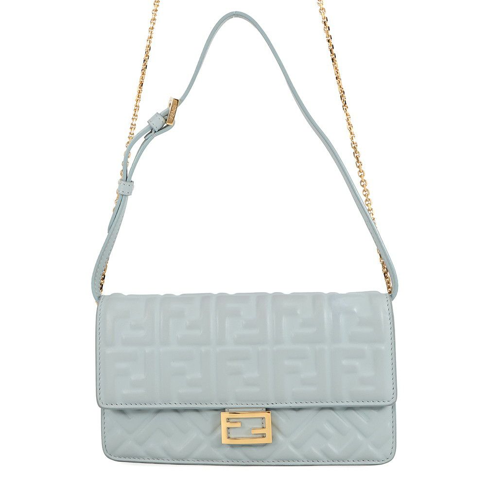 フェンディ チェーンショルダーバッグ バゲット ズッカ柄 レザー 8M0498 FENDI  ワンショルダー ウォレット 3ｗay