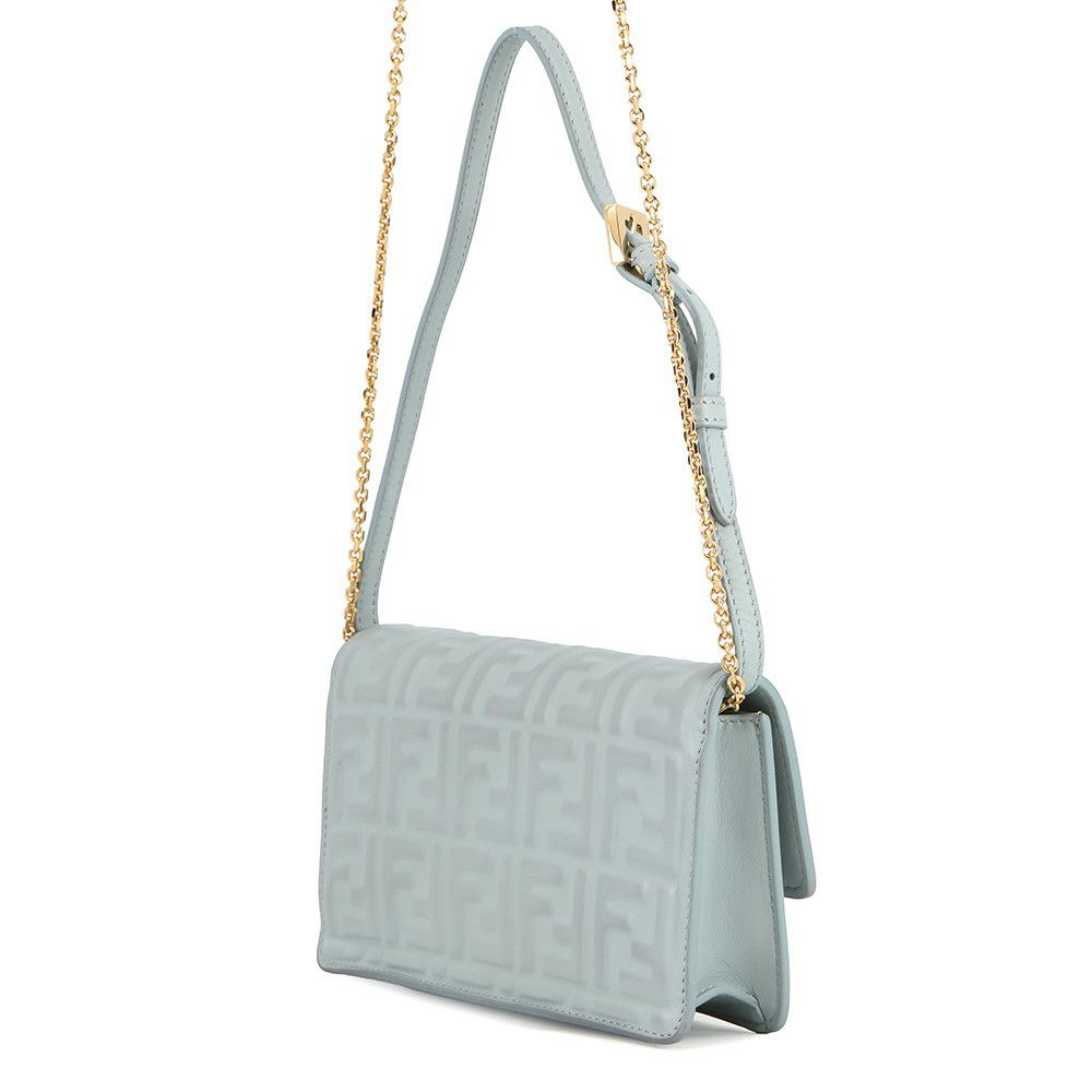 フェンディ チェーンショルダーバッグ バゲット ズッカ柄 レザー 8M0498 FENDI  ワンショルダー ウォレット 3ｗay