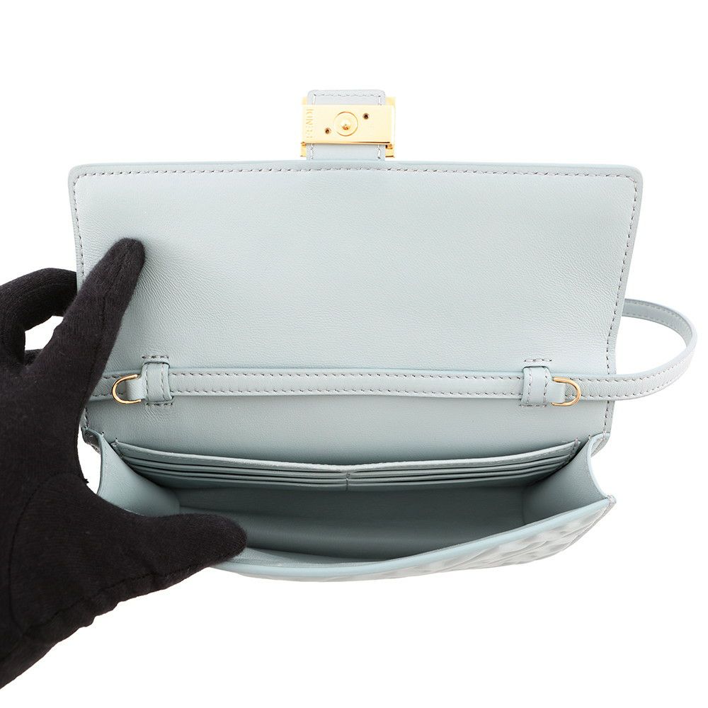 フェンディ チェーンショルダーバッグ バゲット ズッカ柄 レザー 8M0498 FENDI  ワンショルダー ウォレット 3ｗay