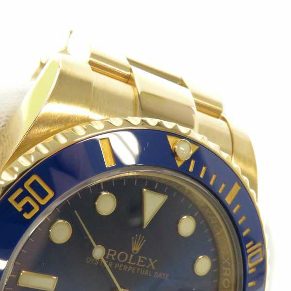 ロレックス サブマリーナ デイト K18YGイエローゴールド ランダムシリアル ルーレット 116618LB ROKEX 腕時計 メンズ 青サブ