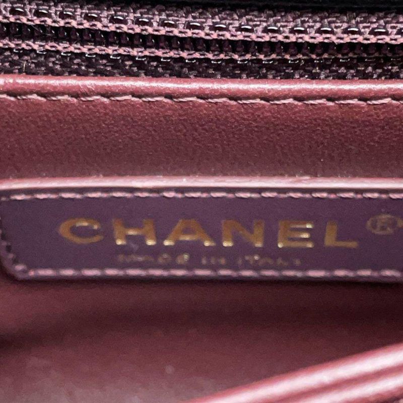 シャネル ハンドバッグ ココマーク トップハンドル ミニ フラップ キャビアスキン AS2215 CHANEL 2wayショルダー 黒