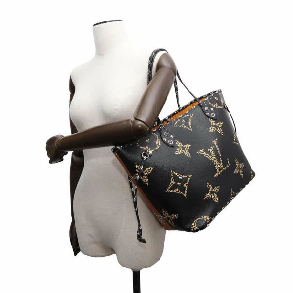 ルイヴィトン トートバッグ ジャングル モノグラム ネヴァーフルMM ポーチ付き M44676 LOUIS VUITTON バッグ ブラック 黒