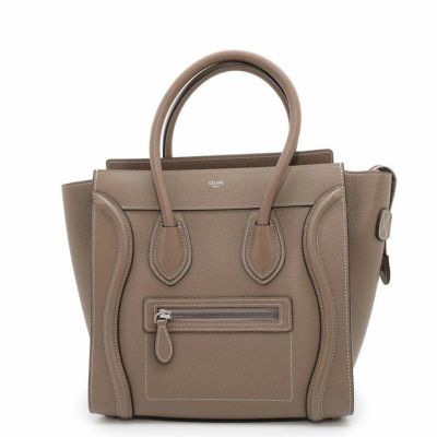 セリーヌ ハンドバッグ ラゲージショッパー マイクロ レザー 189793DRU CELINE バッグ グレージュ 安心保証