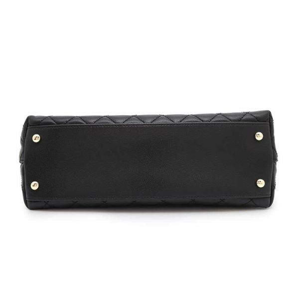 シャネル ハンドバッグ マトラッセ ココマーク ハンドル フラップ キャビアスキン A92991 2way 黒