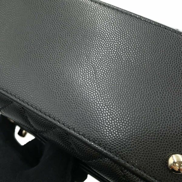 シャネル ハンドバッグ マトラッセ ココマーク ハンドル フラップ キャビアスキン A92991 2way 黒