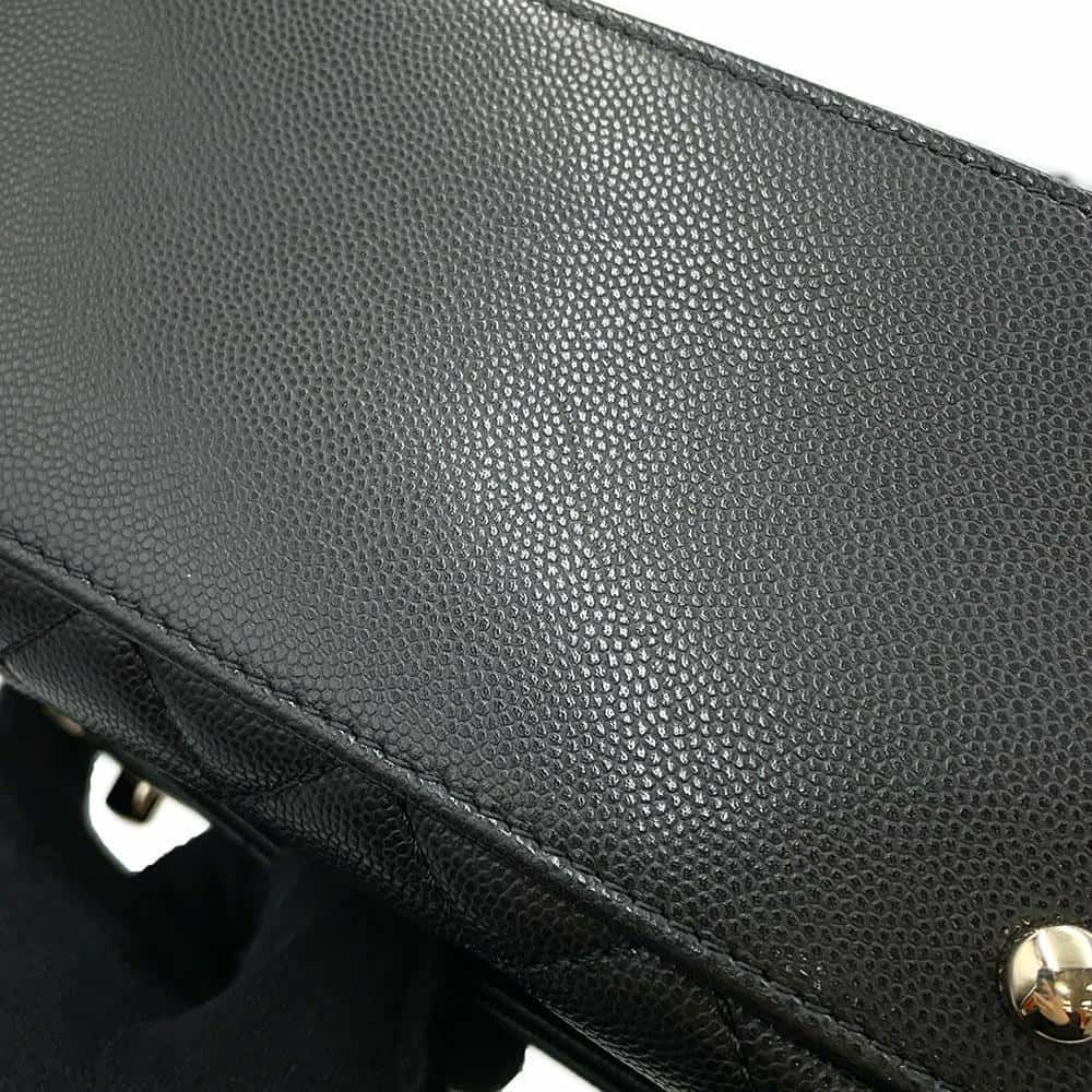 シャネル ハンドバッグ マトラッセ ココマーク ハンドル フラップ キャビアスキン A92991 2way 黒
