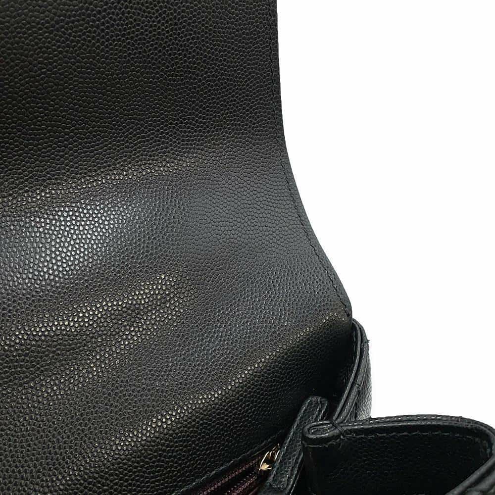 シャネル ハンドバッグ マトラッセ ココマーク ハンドル フラップ キャビアスキン A92991 2way 黒