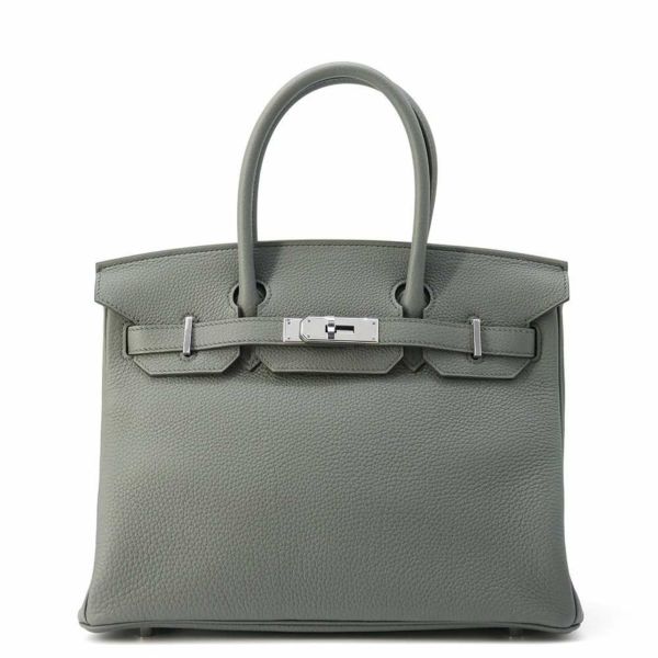 エルメス バーキン30 ヴェールアマンド/シルバー金具 トゴB刻印 HERMES Birkin ハンドバッグ