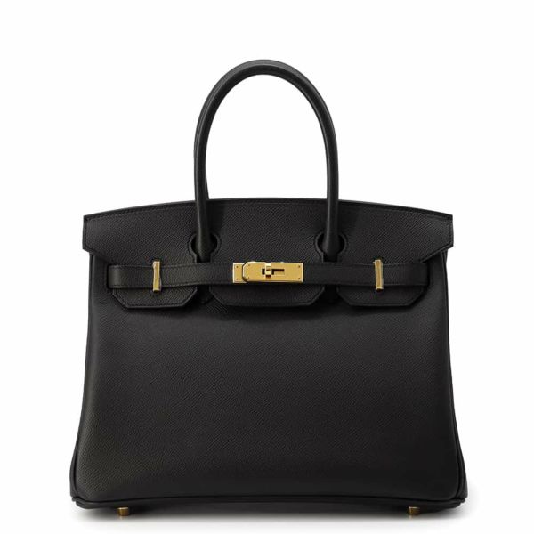 エルメス バーキン30 ブラック/ゴールド金具 エプソン W刻印 HERMES Birkin ハンドバッグ 黒