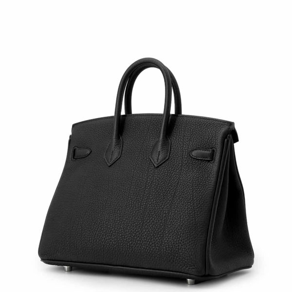 エルメス バーキン25 ブラック/シルバー金具 トゴ W刻印 HERMES Birkin ハンドバッグ 黒