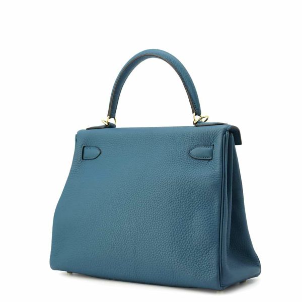 エルメス ハンドバッグ ケリー28 内縫い ヴェールボスフォール/ゴールド金具 トゴ D刻印 HERMES Kelly 2wayバッグ