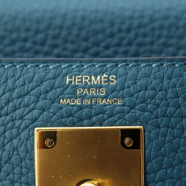 エルメス ハンドバッグ ケリー28 内縫い ヴェールボスフォール/ゴールド金具 トゴ D刻印 HERMES Kelly 2wayバッグ