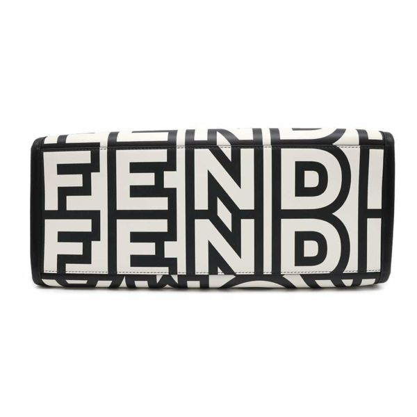 フェンディ トートバッグ サンシャイン ミディアム マークジェイコブス コラボ レザー 8BH386 FENDI 2way 白 黒