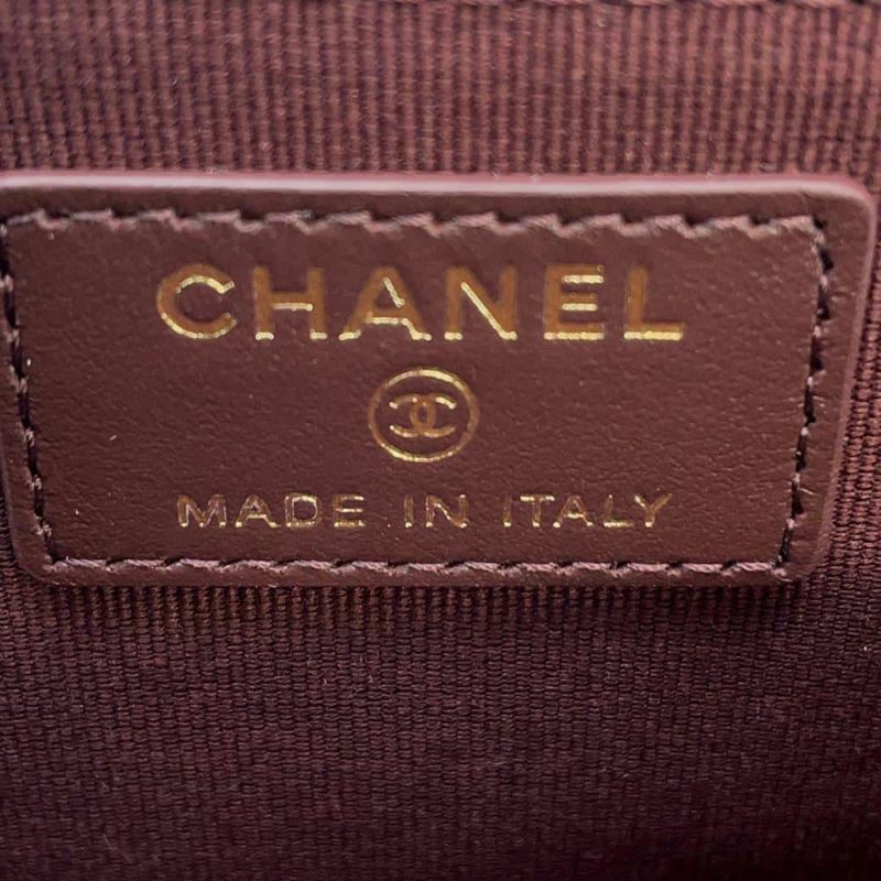 シャネル コインケース マトラッセ ココマーク キャビアスキン AP3179 フラグメント カードケース 黒