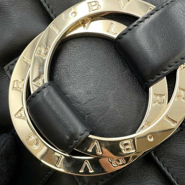 ブルガリ ショルダーバッグ チャンドラ レザー BVLGARI 黒