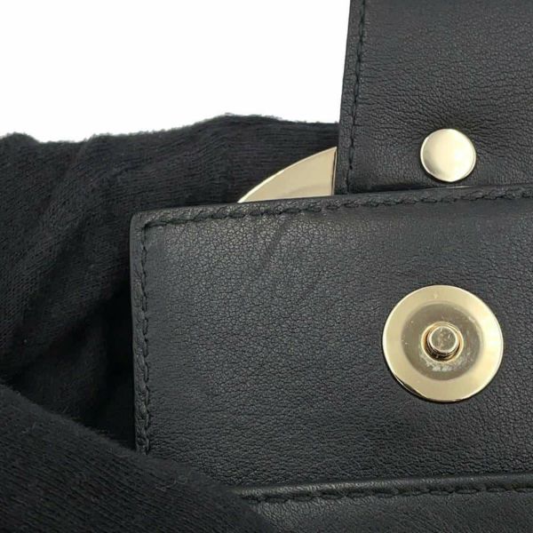 ブルガリ ショルダーバッグ チャンドラ レザー BVLGARI 黒 安心