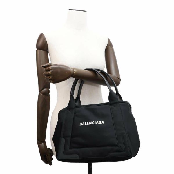 バレンシアガ トートバッグ ネイビーカバス S ポーチ付 339933 BALENCIAGA スモールサイズ 黒