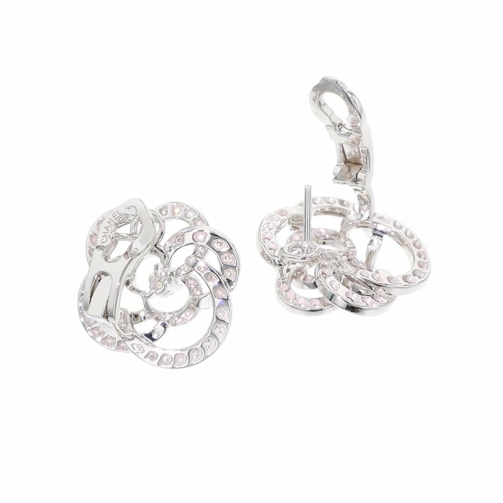 シャネル ピアス カメリア コレクション イヤリング ダイヤモンド 126P 約1.39ct K18WGホワイトゴールド J2672 CHANEL ジュエリー
