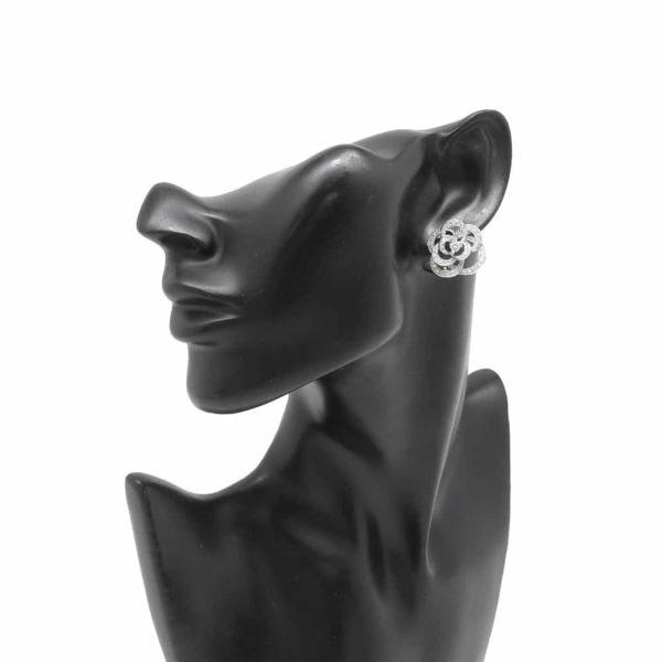シャネル ピアス カメリア コレクション イヤリング ダイヤモンド 126P 約1.39ct K18WGホワイトゴールド J2672 CHANEL ジュエリー