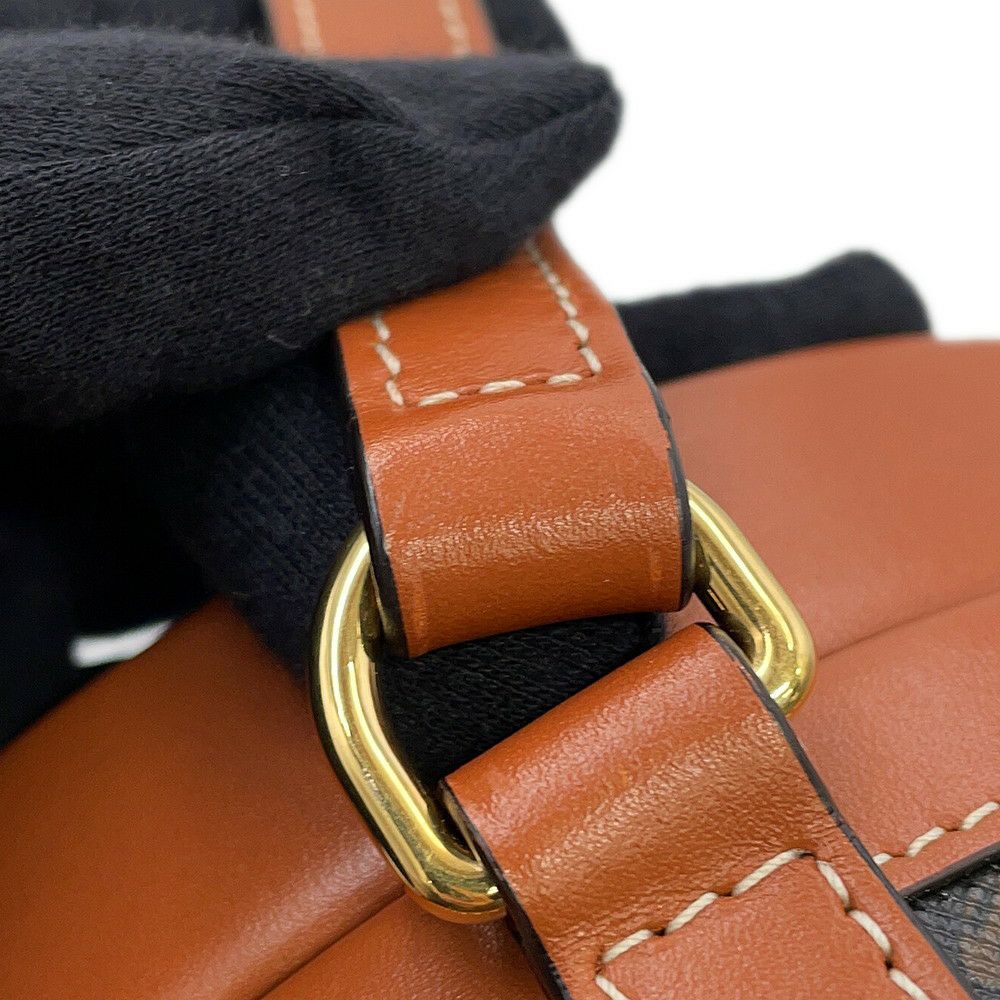 セリーヌ ショルダーバッグ トリオンフ タンブール ミディアム PVC レザー 195192 CELINE ブラウン