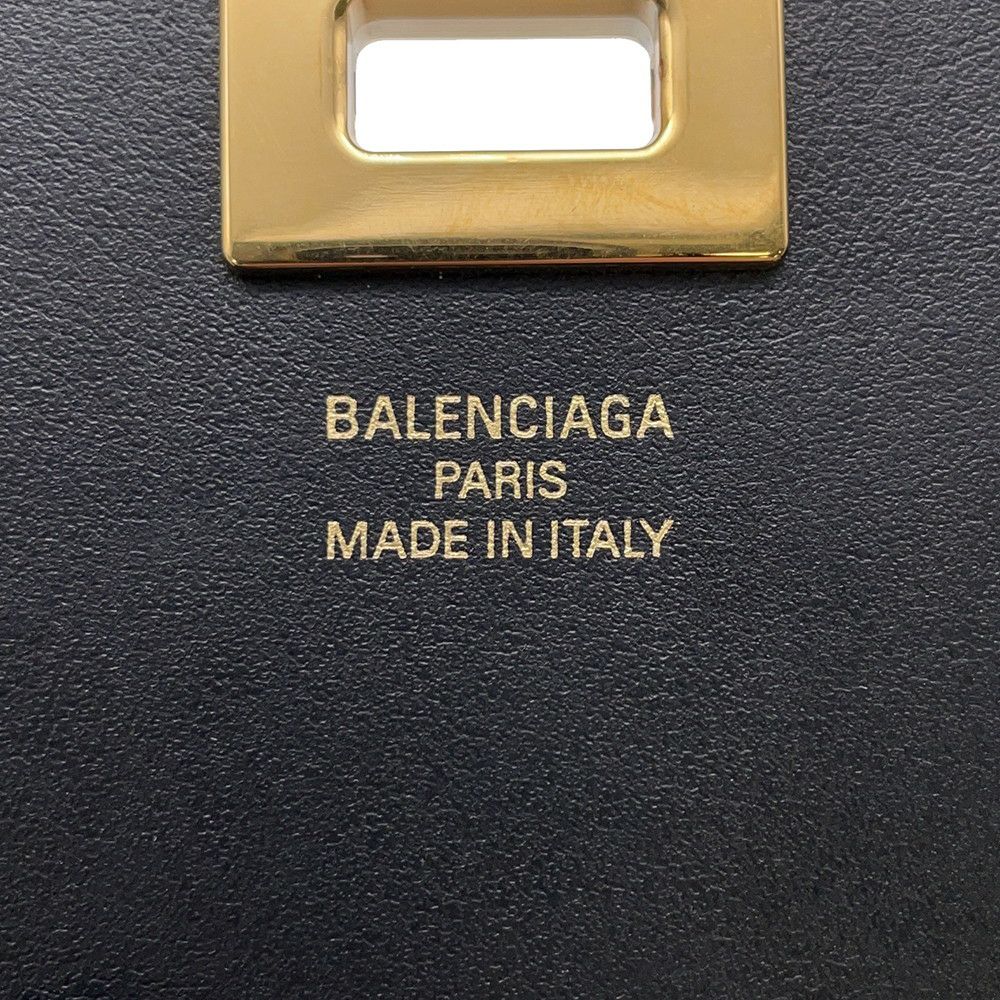 バレンシアガ バッグチャーム タグ キーリングチャーム レザー 8196402ABMB1000 BALENCIAGA 黒