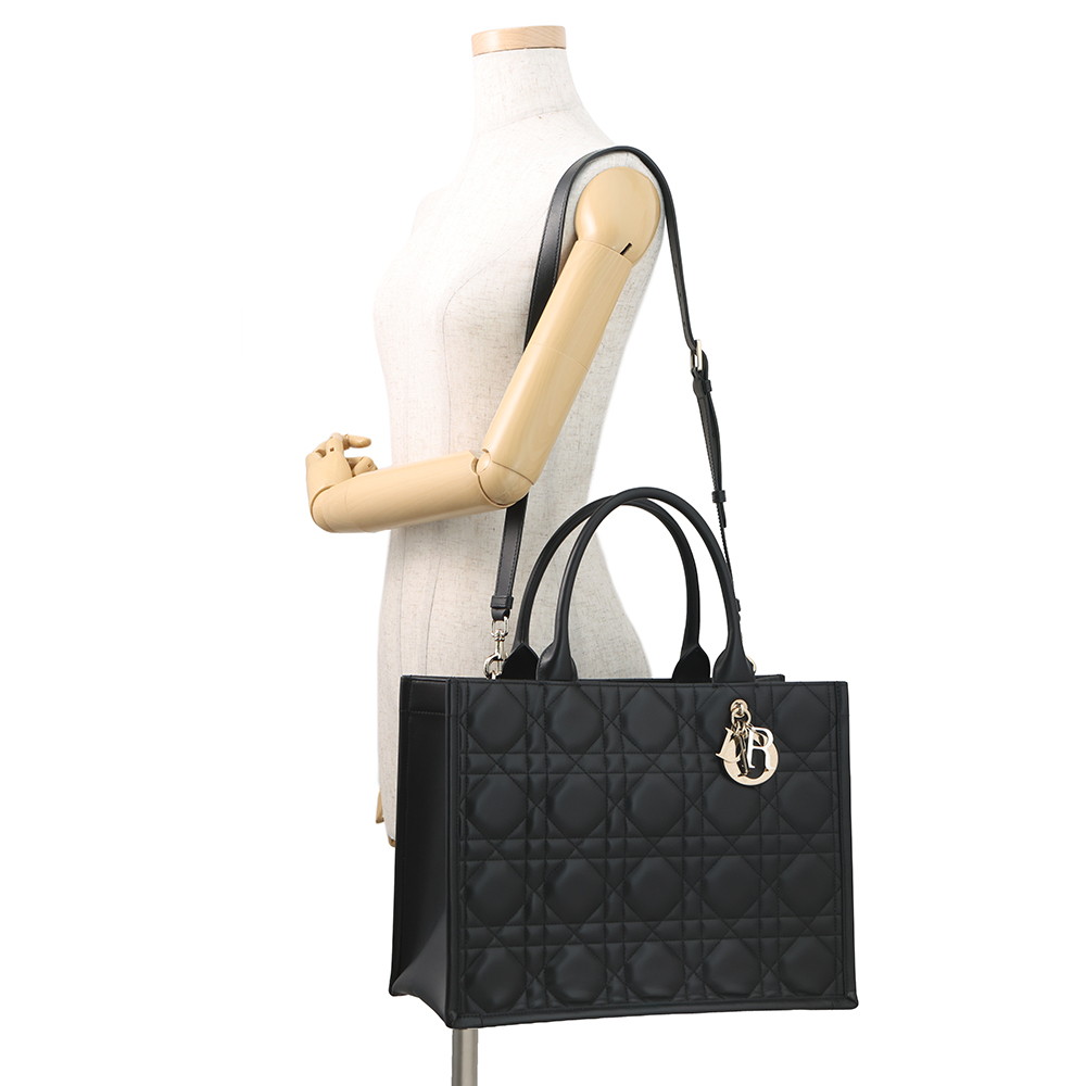 ディオール トートバッグ マクロカナージュ ブックトート ミディアム M1324OWHP Christian Dior 2way 黒