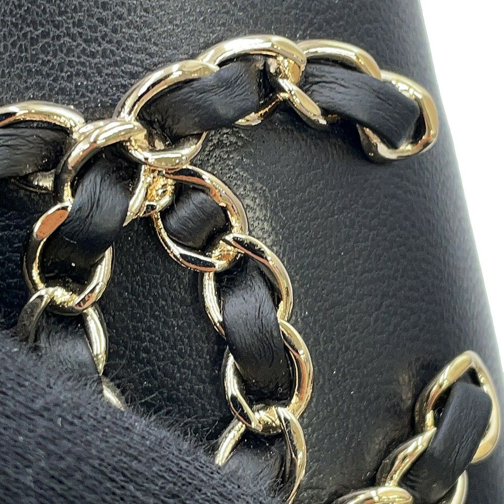 シャネル ショートブーツ マトラッセ ココマーク CHANEL19 レザー レディースサイズ37 1/2C G36424 CHANEL 靴 黒