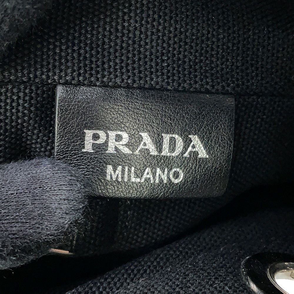 プラダ トートバッグ カナパ CANAPA パンチング キャンバス 1BG439 PRADA 2way 黒