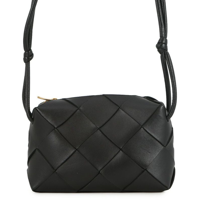 ボッテガヴェネタ ショルダーバッグ イントレチャート スモール カセット ラムスキン 709417 BOTTEGA VENETA 黒