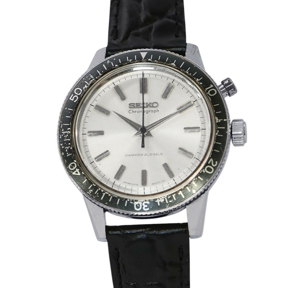 セイコー ワンプッシュ クロノグラフ ヴィンテージ 5719-8980 SEIKO 腕時計 ウォッチ シルバー文字盤