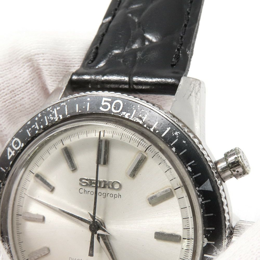 セイコー ワンプッシュ クロノグラフ ヴィンテージ 5719-8980 SEIKO 腕時計 ウォッチ シルバー文字盤