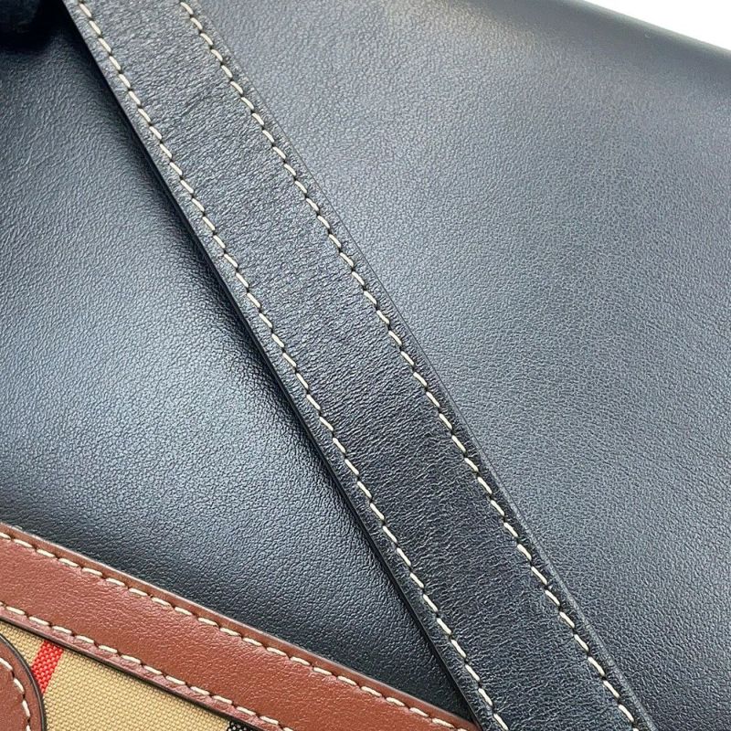 バーバリー ハンドバッグ ヴィンテージチェック ベイビータイトル ダブルハンドル 8025266 BURBERRY 2way 黒