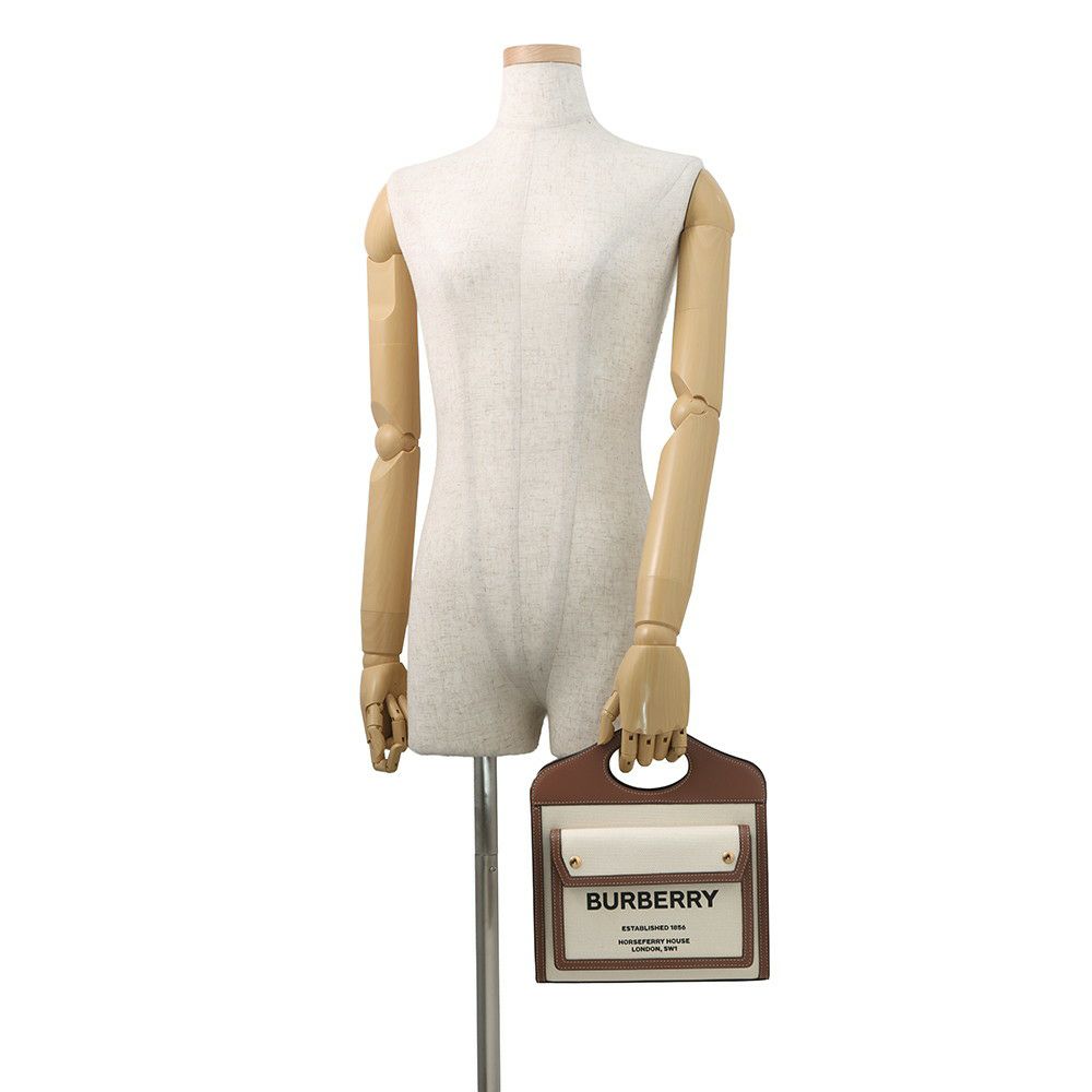 バーバリー ハンドバッグ ミニ ポケットバッグ キャンバス レザー 8031746 BURBERRY 2way