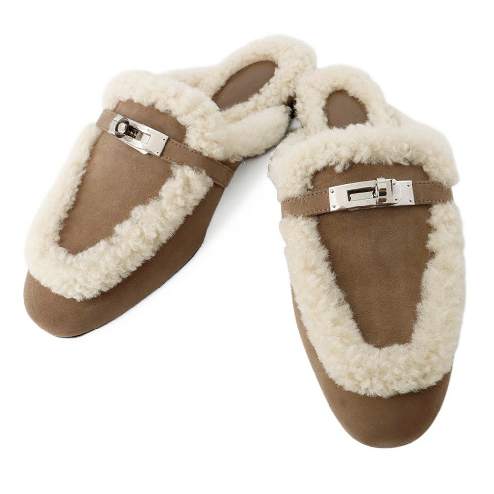 エルメス ミュール オズ OZ シープスキン ベロア レディースサイズ37