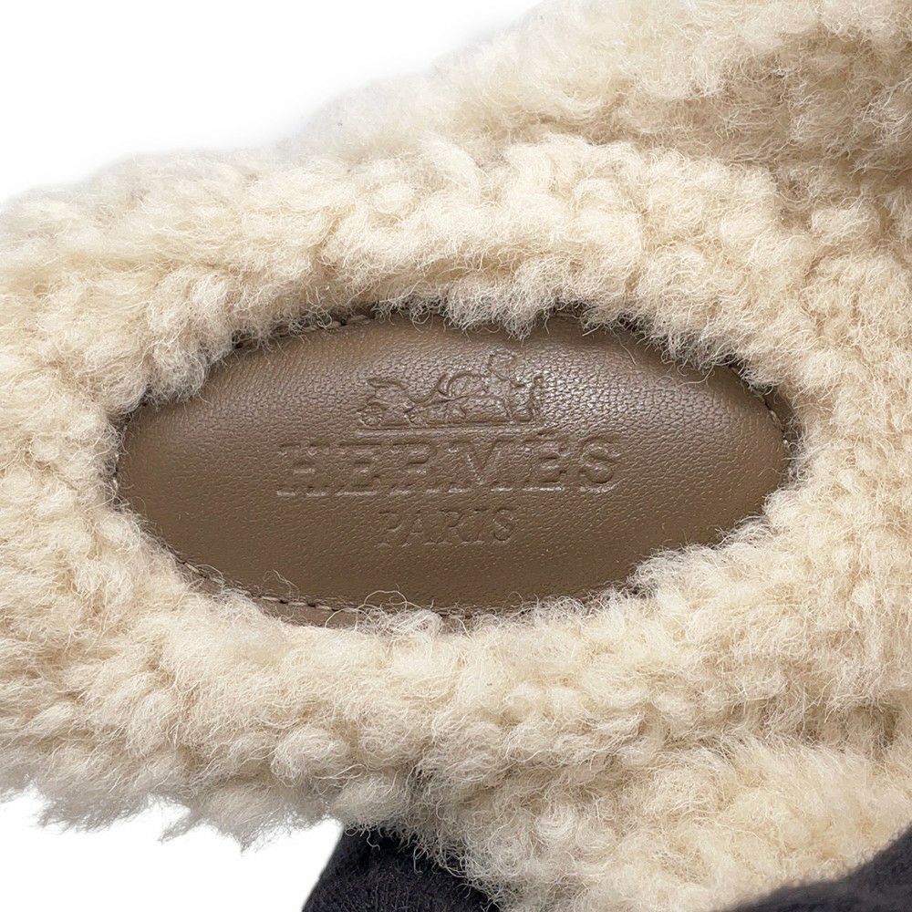 エルメス ミュール オズ OZ シープスキン ベロア レディースサイズ37 HERMES 靴