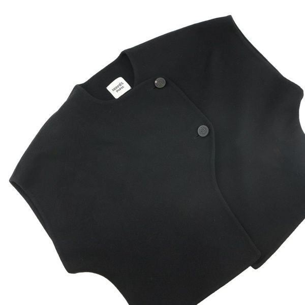 エルメス ボレロ ショートスリーブボレロ レディースサイズ36 カシミヤ HERMES アウター 黒